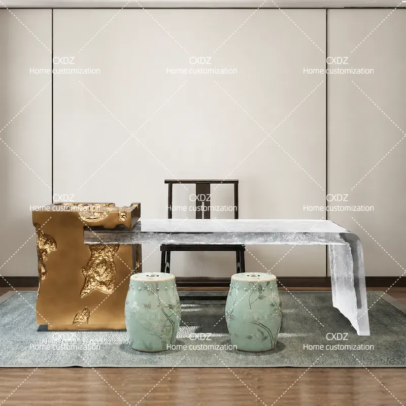 Resin Art Coffee Table - Wabi Sanfeng Island Tea Table Balcony