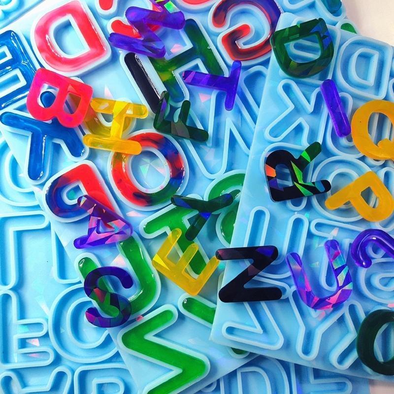 Resin Art Letter Keychain - Chữ Bông Nhựa Khuôn Toàn Phương-Bảng