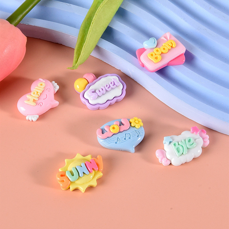 Resin Art Letter Keychain - 10/20/30Pcs Cute Letter Planar Resin Patch