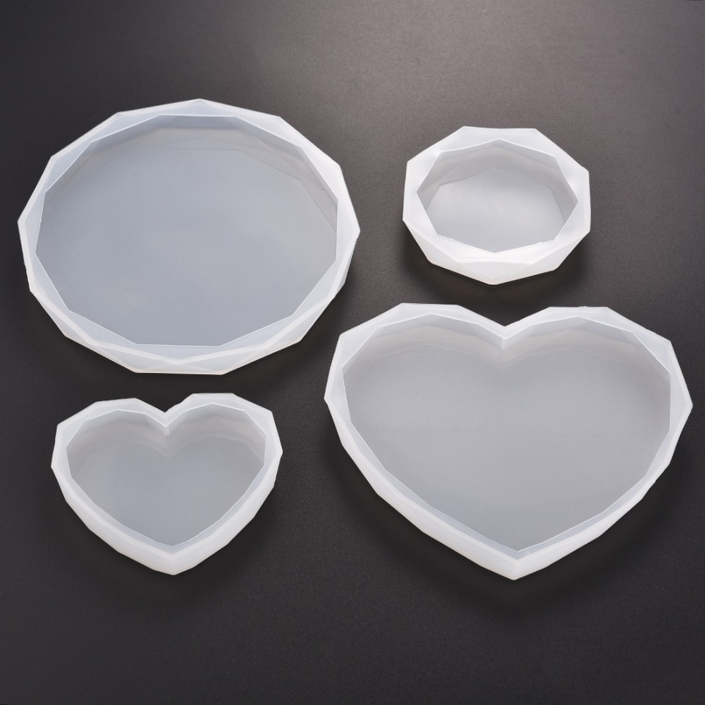 Resin Art Heart - Resin Coaster Silicone Mold Casting Round