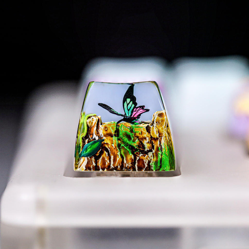 Resin Art Resin - Organism Resin Keycap Creactive Art Keyboard