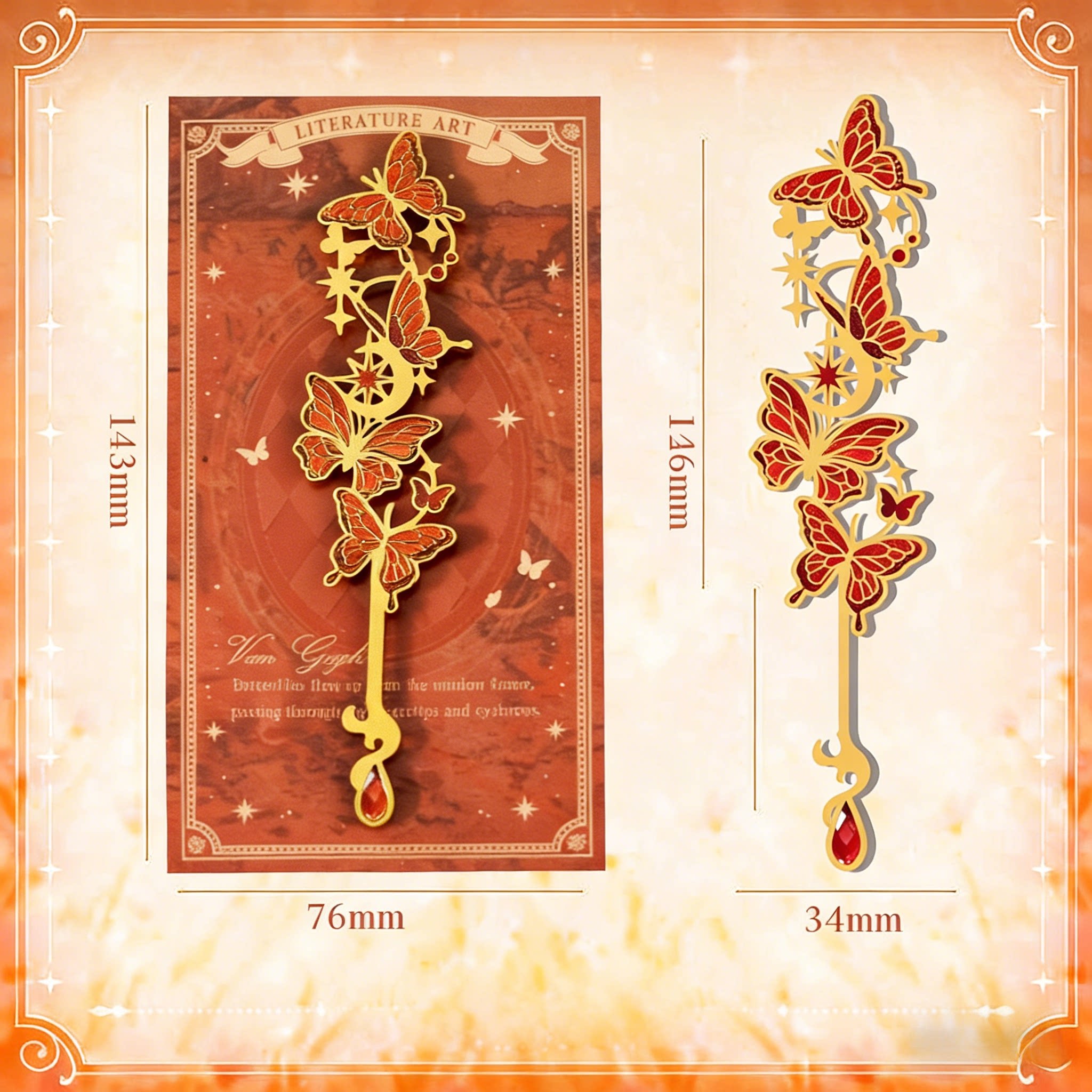 Colorful Design Butterfly Meta - đánh giá và giá Resin Art Bookmark