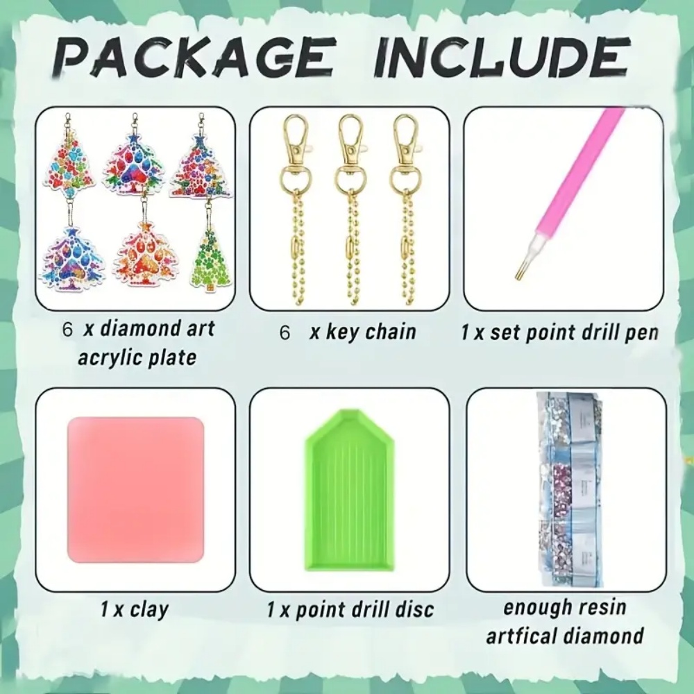 6pcs/Set DIY Christmas Tree Pa - đánh giá và giá Resin Art Bookmark
