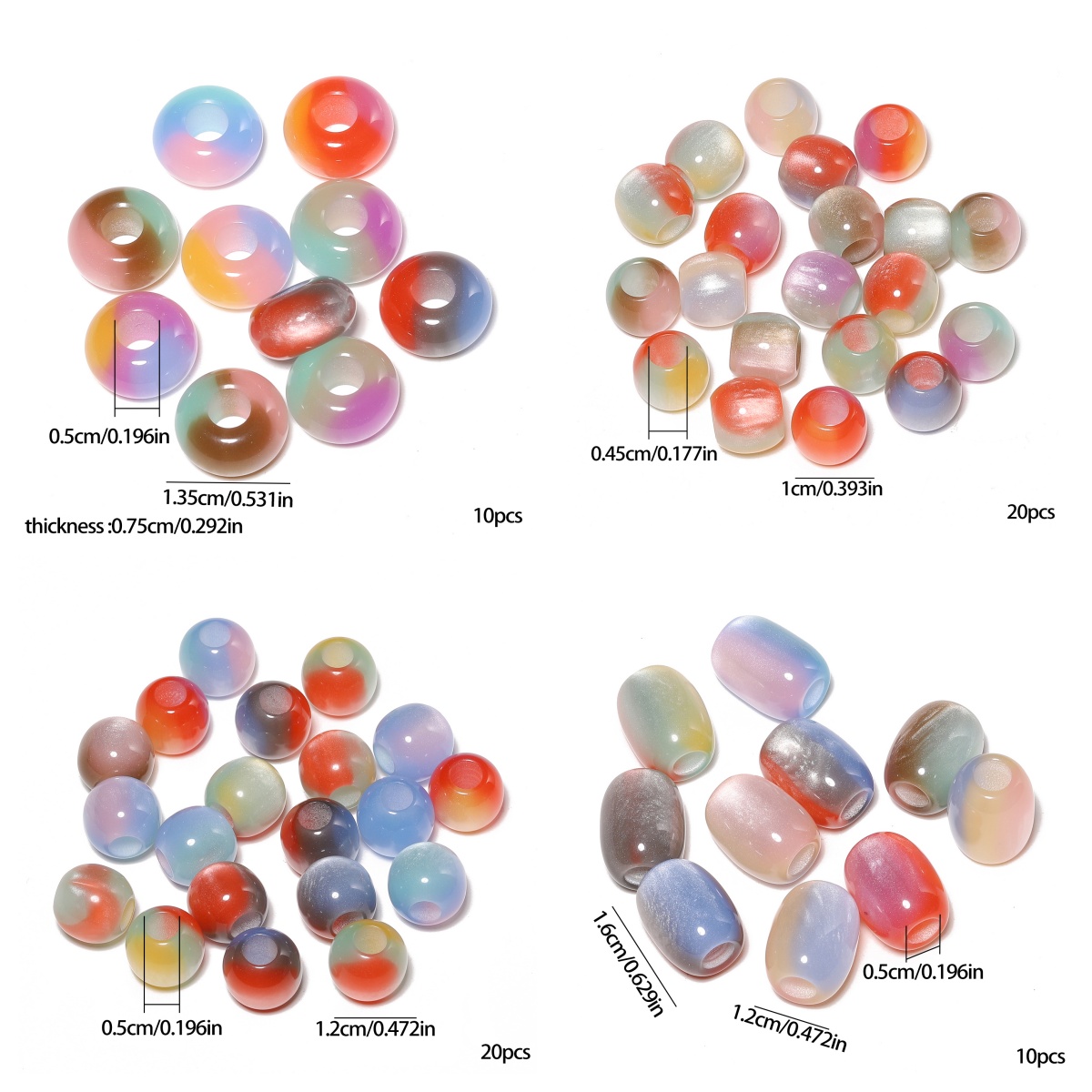Mixed Size Resin Beads Big Hol - đánh giá và giá Resin Art Supplies Near Me