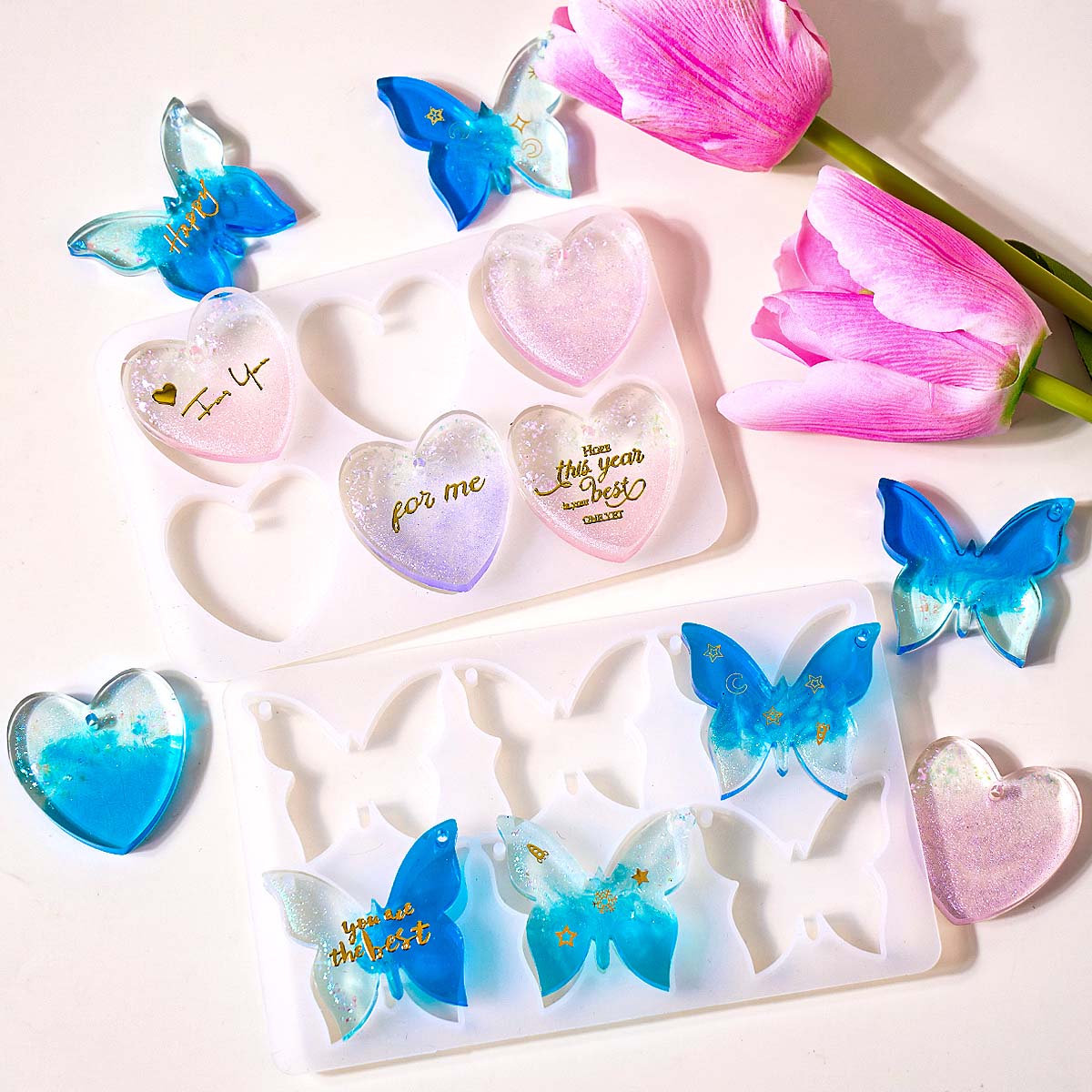 Six-hole with Holes Earring Si - đánh giá và giá Resin Art Heart