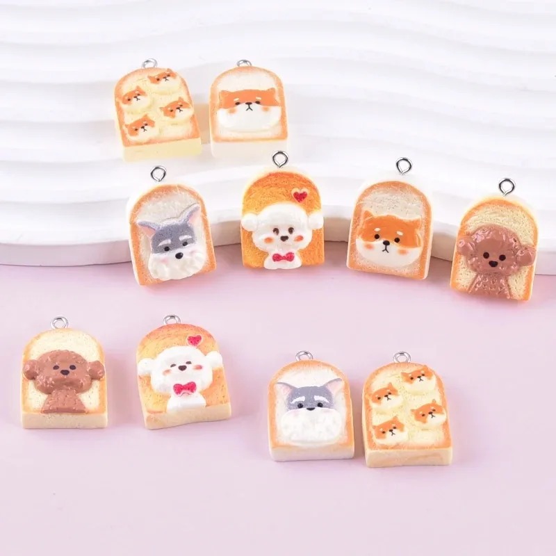 10Pcs Cute Toast Dog Resin Pen - đánh giá và giá Resin Art Decor