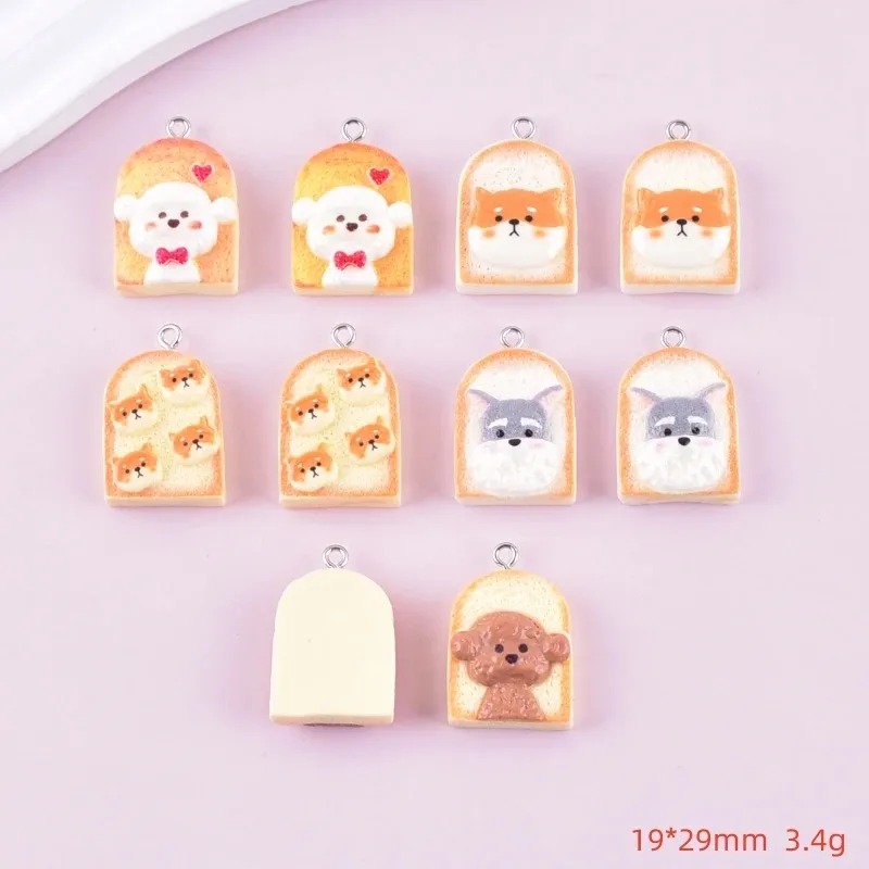 10Pcs Cute Toast Dog Resin Pen - đánh giá và giá Resin Art Decor