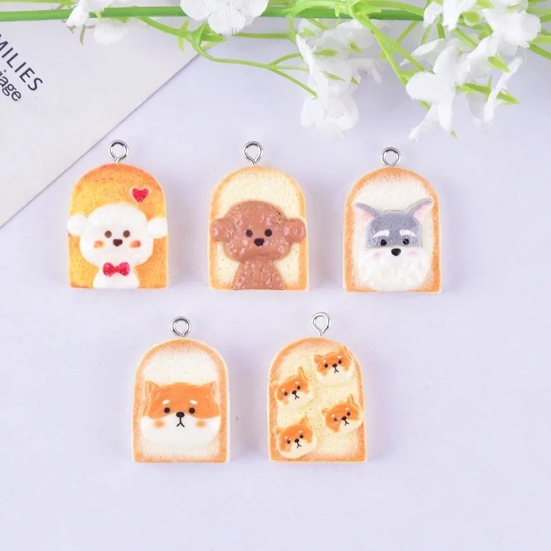 10Pcs Cute Toast Dog Resin Pen - đánh giá và giá Resin Art Decor