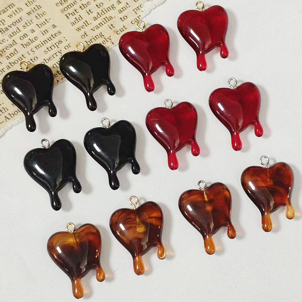 10pcs Drop Blood Heart-shaped  - đánh giá và giá Resin Art Heart