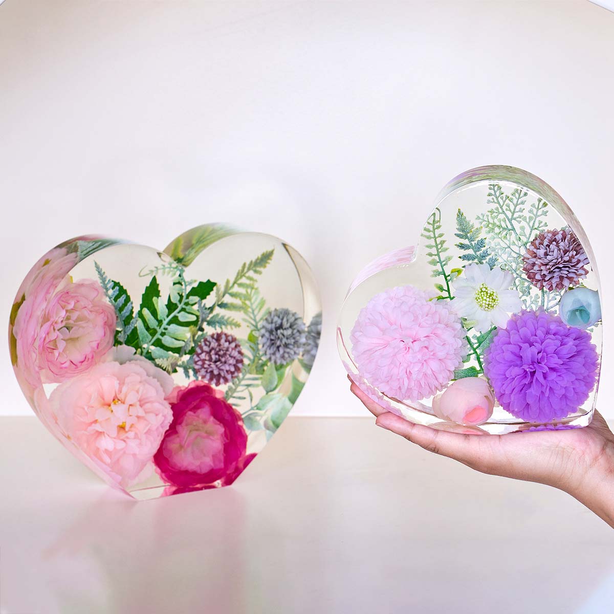 Heart Hexagon Ornament Bookend - đánh giá và giá Resin Art Heart
