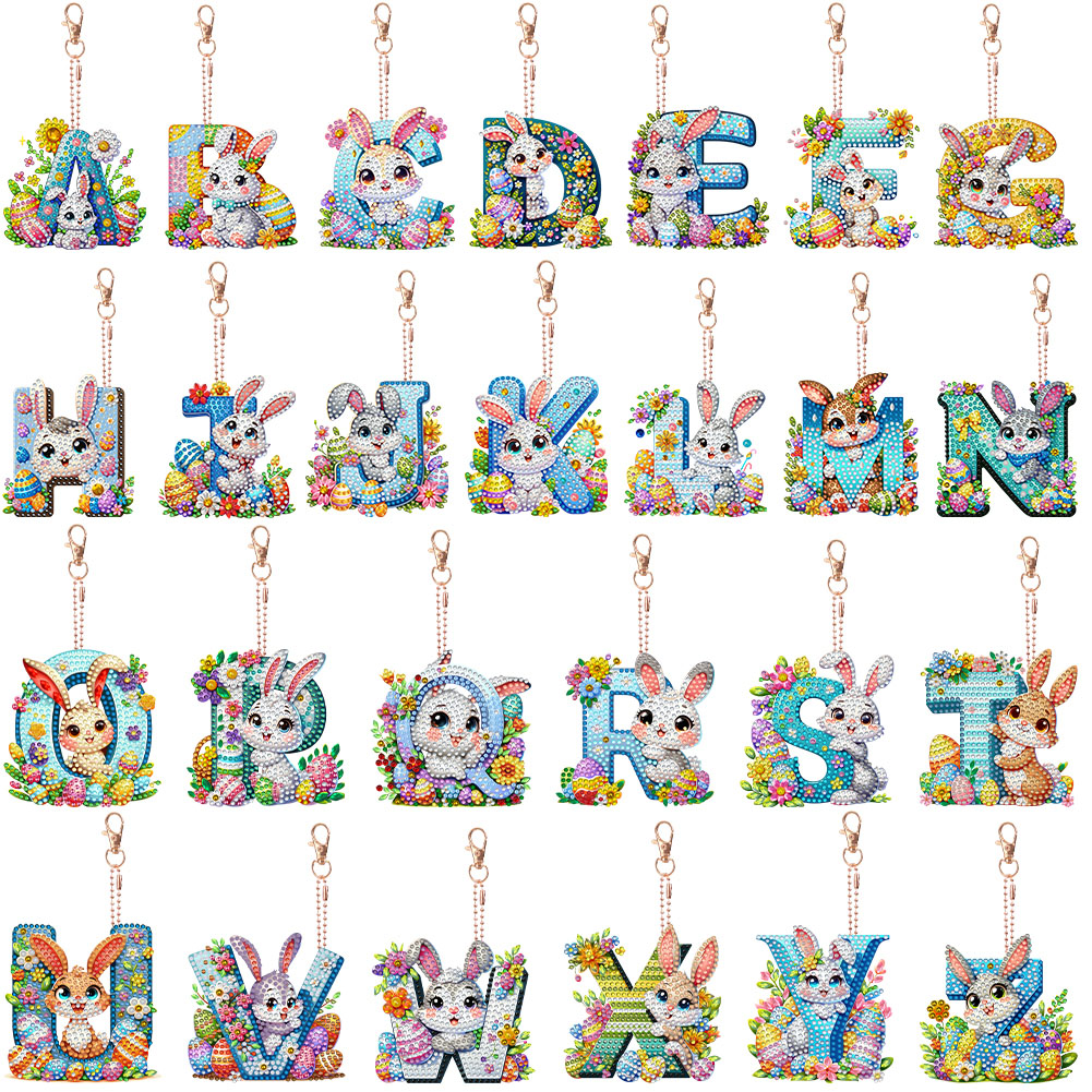 Easter Diamond Painting Keycha - đánh giá và giá Resin Art Letter Keychain
