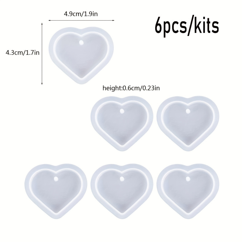 6Heart-shaped resin mold set,  - đánh giá và giá Resin Art Heart