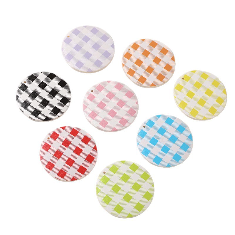 50PCS Fresh Art Plaid Circular - đánh giá và giá Resin Art Letter Keychain