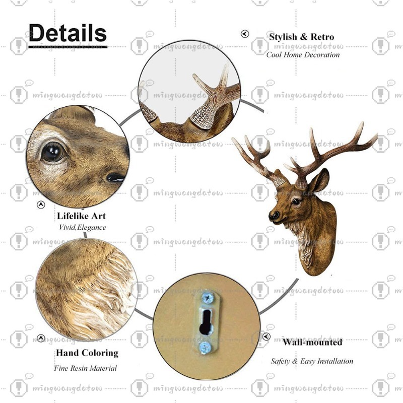 Faux Deer Head 17 inch Faux An - đánh giá và giá Resin Art Resin