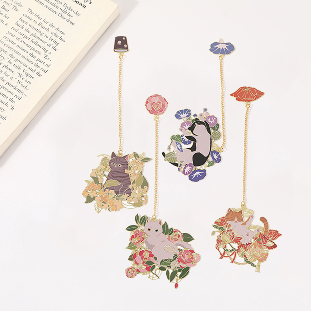 1PC Flower Cat Bookmark Metal  - đánh giá và giá Resin Art Bookmark