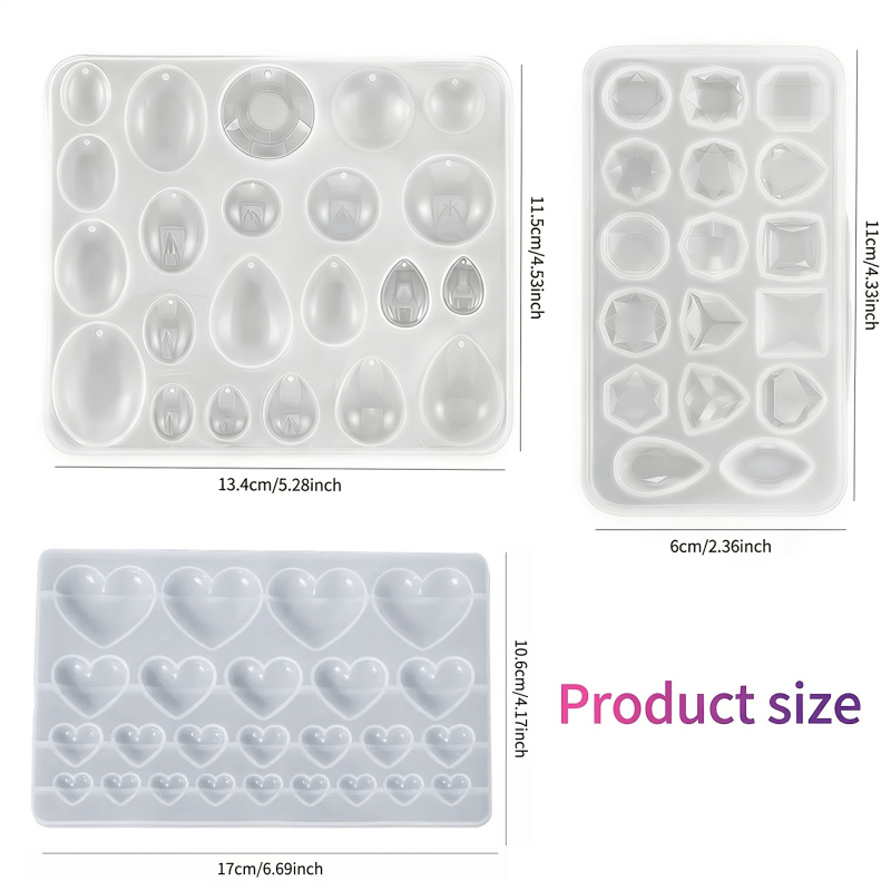 3Packaged Gemstone Silicone Mo - đánh giá và giá Resin Art Heart